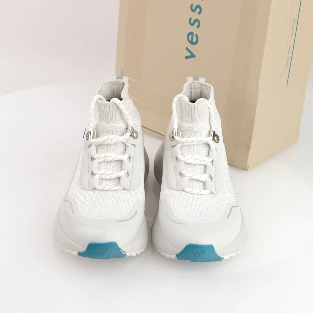Vessi Womens Stormburst High Top Sneakers Size 6 Waterproof White Lace Up Shoes